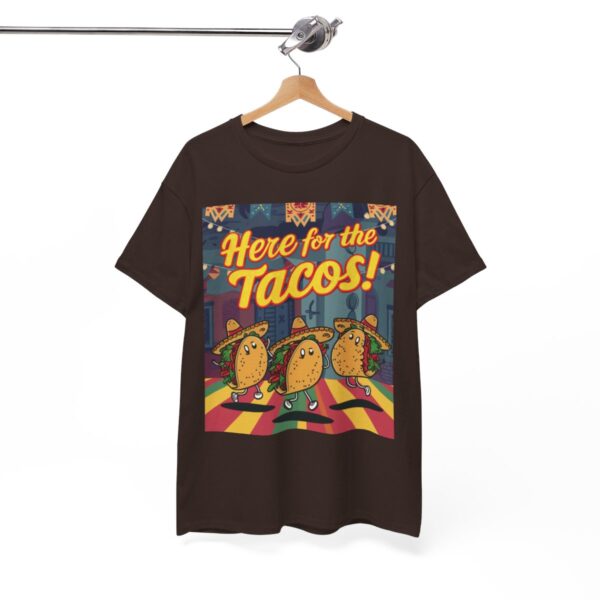 Tričko s potiskem "Here for the Tacos" Unisex tričko z těžké bavlny - Image 3