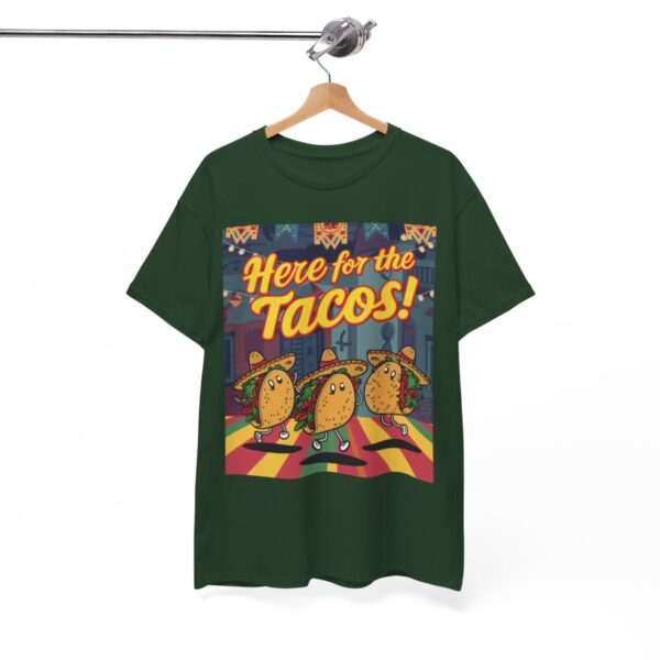 Tričko s potiskem "Here for the Tacos" Unisex tričko z těžké bavlny - Image 5