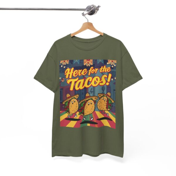 Tričko s potiskem "Here for the Tacos" Unisex tričko z těžké bavlny - Image 4