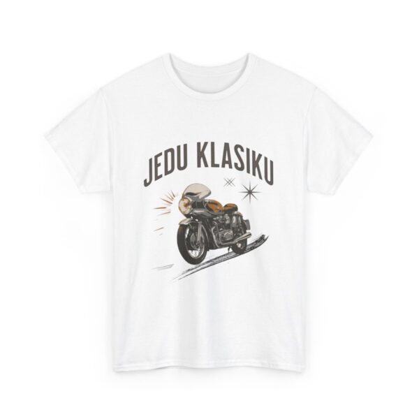 Motorkářské tričko “Jedu Klasiku” - Elegance na dvou kolech - Unisex z těžké bavlny