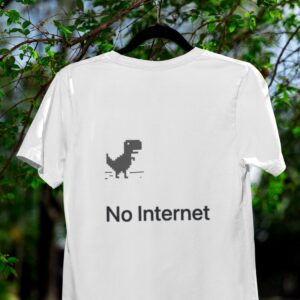 Tričko s potiskem "No Internet" - Připravte se na digitální výpadky stylově! Unisex tričko z těžké bavlny