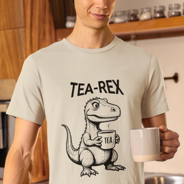 Tričko s potiskem "Tea-Rex" - Když dinosaurus miluje čaj! Unisex Softstyle