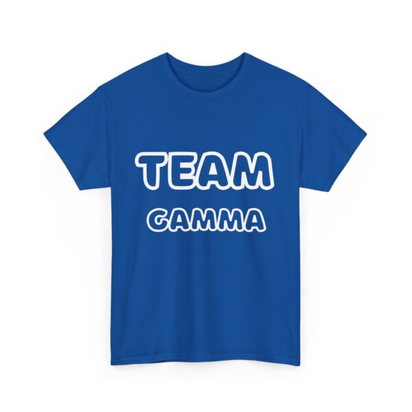 Týmové tričko s potiskem "Team Gamma" Unisex z těžké bavlny