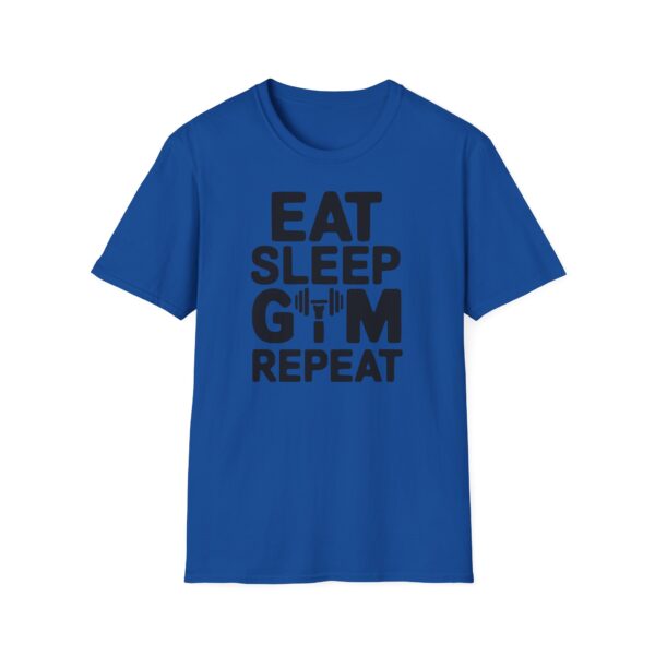 Tričko s potiskem "Eat Sleep Gym Repeat" – pro ty, co žijí fitness životem!