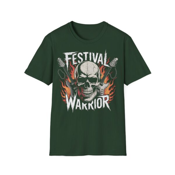 Tričko s potiskem "Festival Warrior" – Ohnivá lebka, řev kytar a festival v žilách! - Obrázek 3