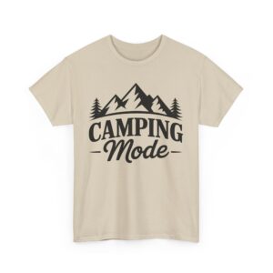 Kempovací tričko s potiskem "Camping Mode" – Přepni na dobrodružství! Unisex tričko z těžké bavlny